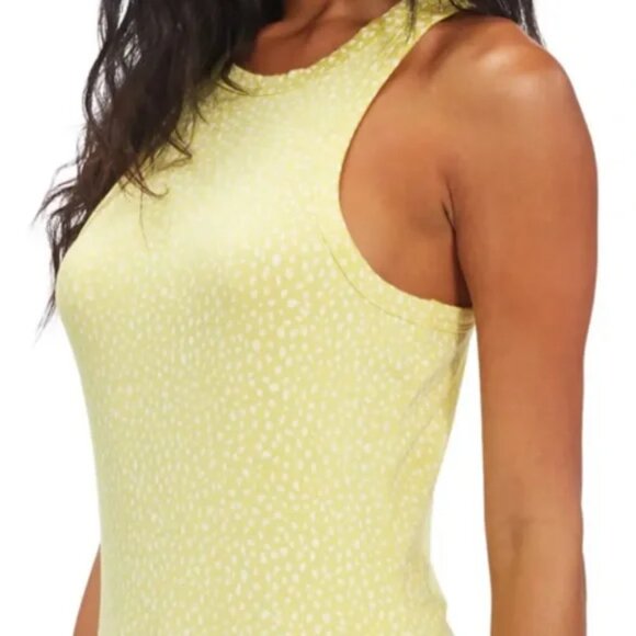 Billabong Soft Tomboy Tank Midi Dress Yellow Polka Dot Size Medium - Picture 2 of 8